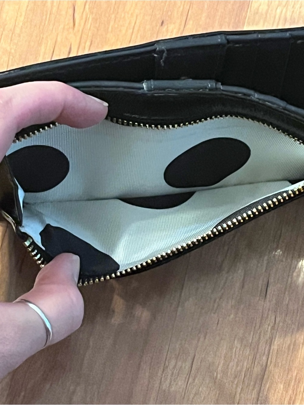 kate spade Black Saffiano Zip Wallet with Gold Logo - Picture 6 of 8